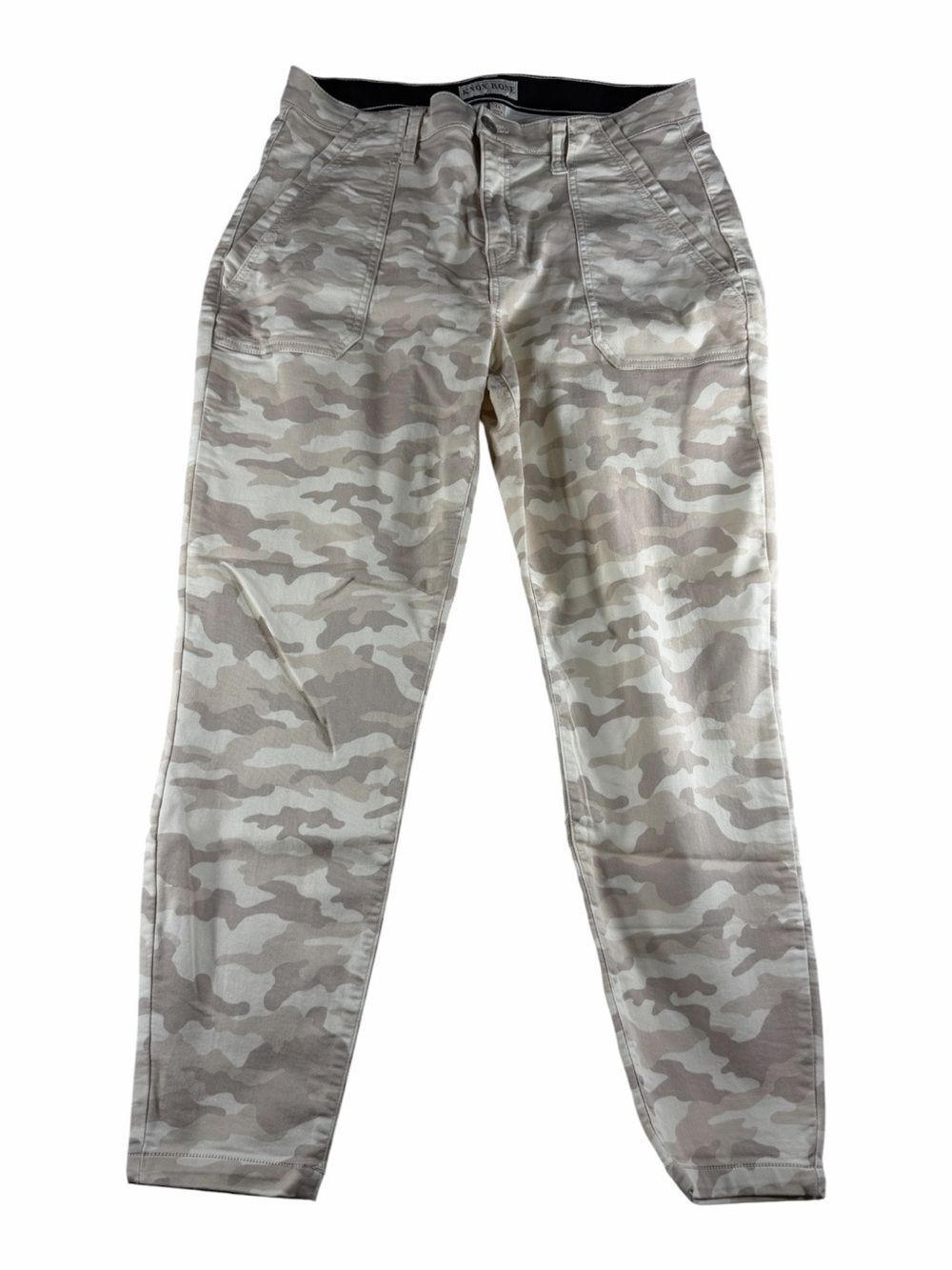 Knox Rose Mid Rise Ankle Pants Stretch Women’s Size 14 Natural Camo - Picture 1 of 7